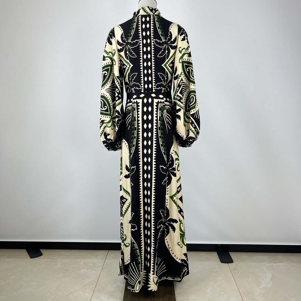 NWOT Farm Rio Mystic Scarf Floral Long Sleeve V Neck Maxi Dress Size XS - Picture 6 of 13